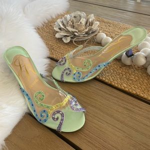 J. Renee pastel multi kitten heel sandals